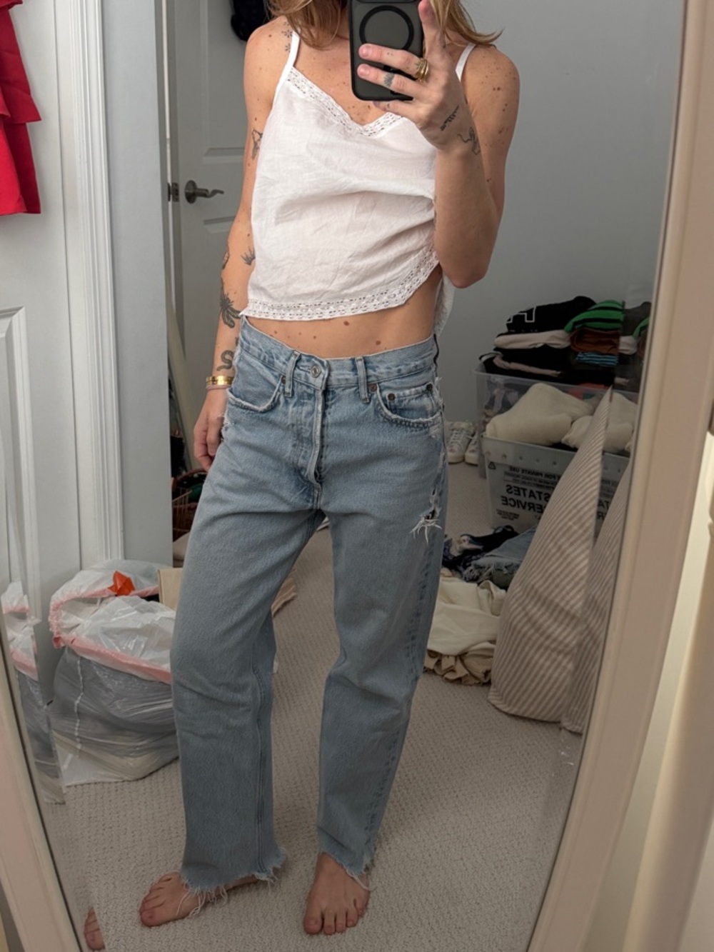 Agolde Light Blue High-Rise Boyfriend Jeans